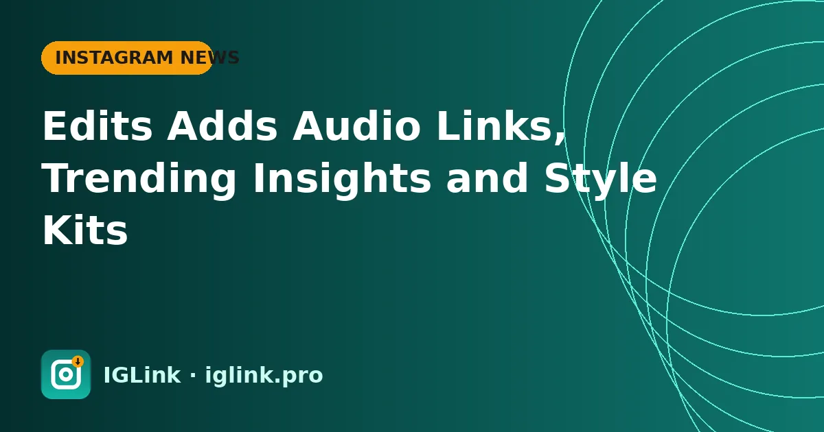 Edits Adds Audio Links, Trending Insights and Style Kits