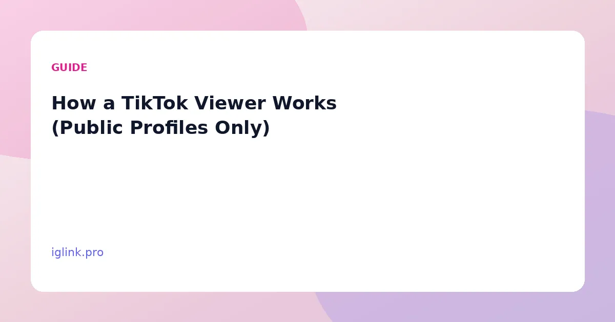 How a TikTok Viewer Works (Public Profiles Only)