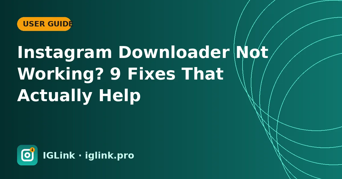 Instagram Downloader Not Working? 9 Fixes That Actually Help