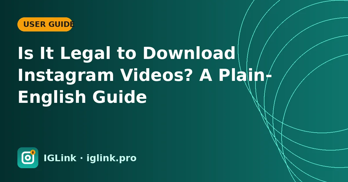 Is It Legal to Download Instagram Videos? A Plain-English Guide